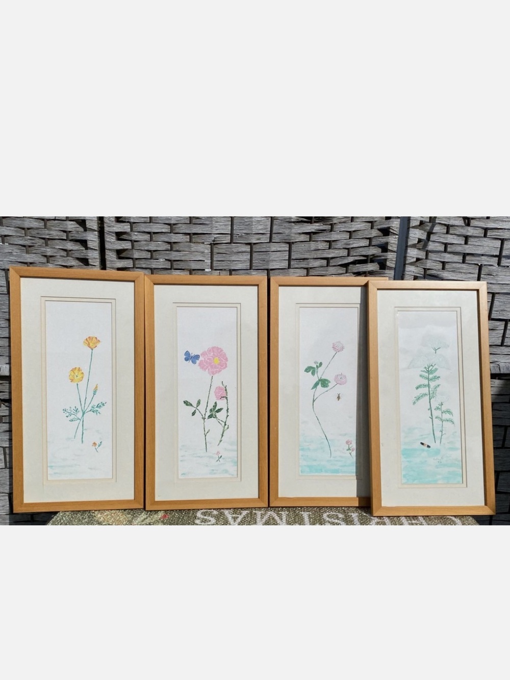 SET Original Paintings Art Framed Flower Shabby Chic Cottagecore 90s Davis, CA